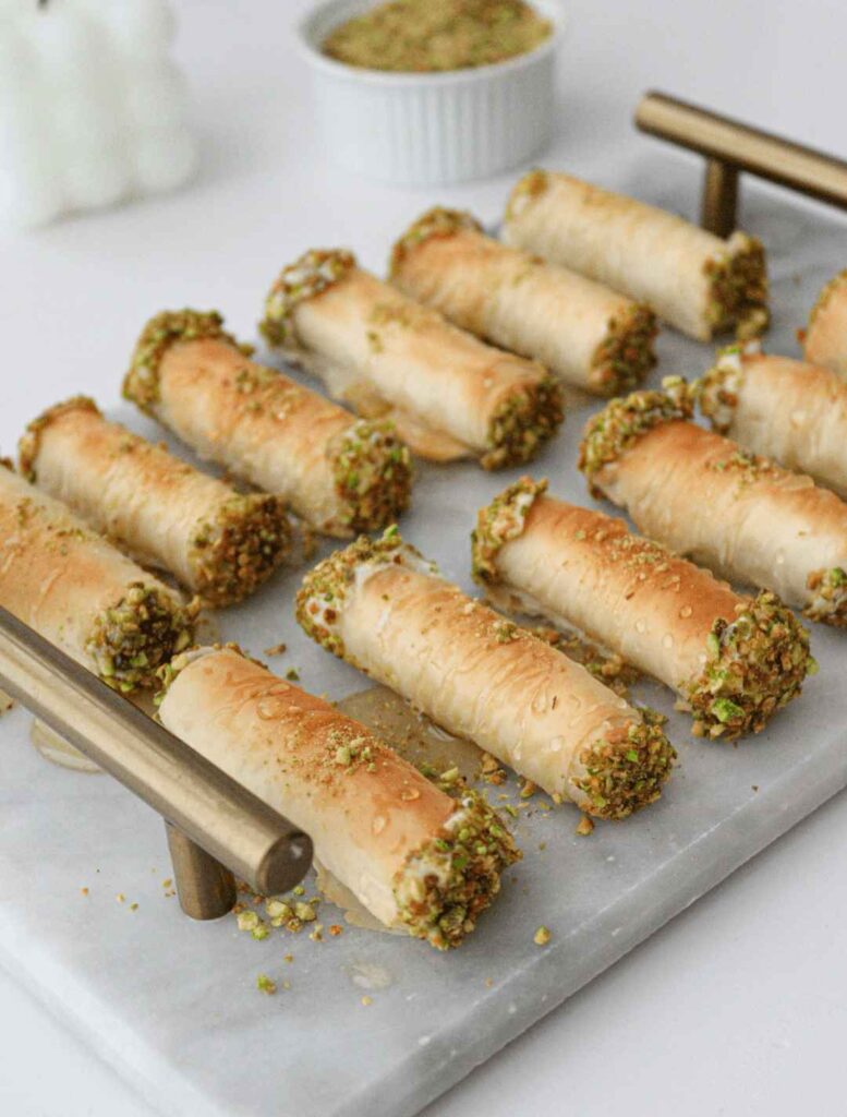 Pistachio Baklava Rolls